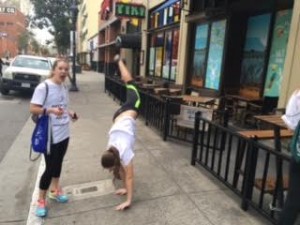 Ask a complete stranger to do a cartwheel